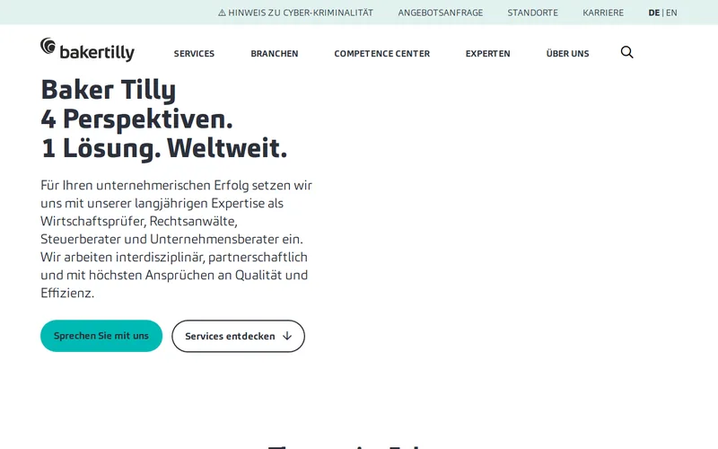 Baker Tilly website screenshot