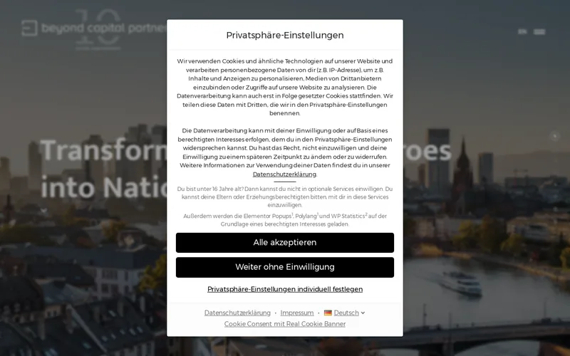 Beyond Capital Partners GmbH website screenshot