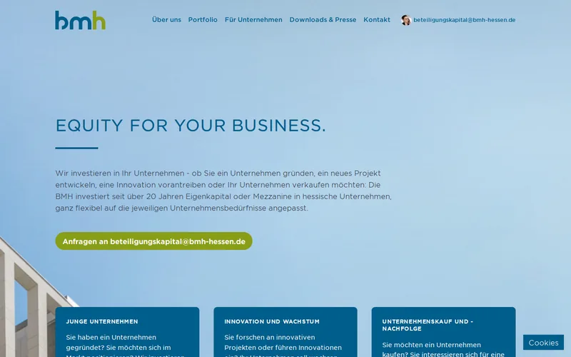 BM H Beteiligungs-Managementgesellschaft Hessen mbH website screenshot