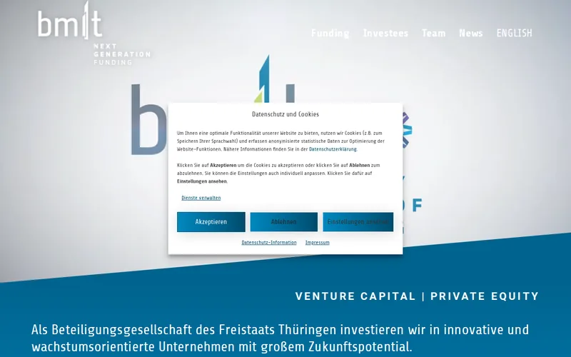 bm-t Beteiligungsmanagement Thüringen GmbH website screenshot