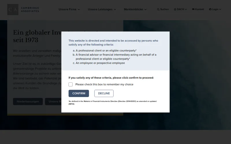 Cambridge Associates GmbH website screenshot