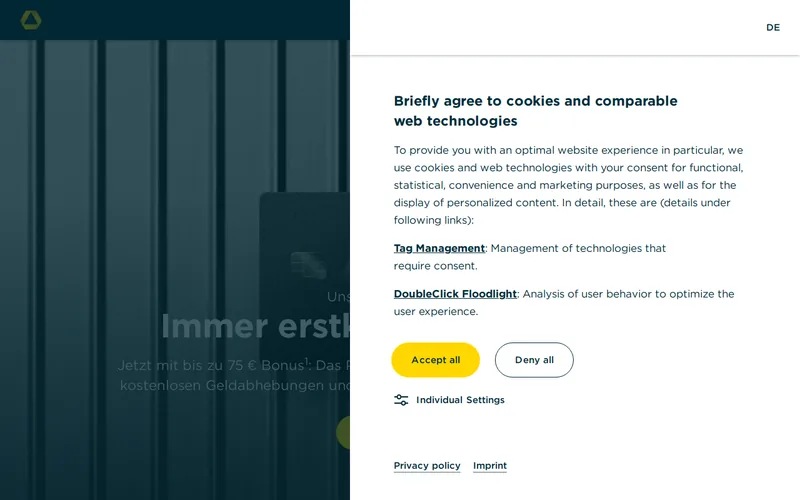 Commerzbank AG website screenshot