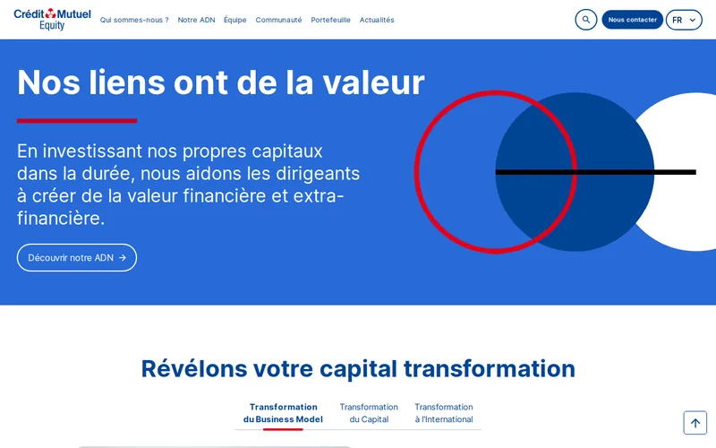 Crédit Mutuel Equity website screenshot