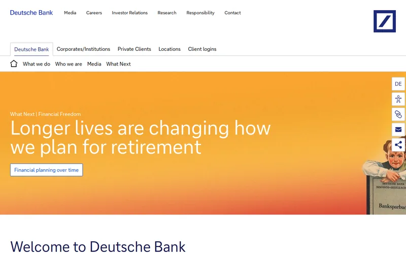 Deutsche Bank AG website screenshot