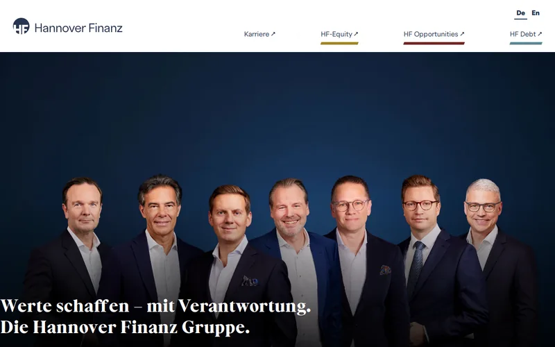 Hannover Finanz GmbH website screenshot