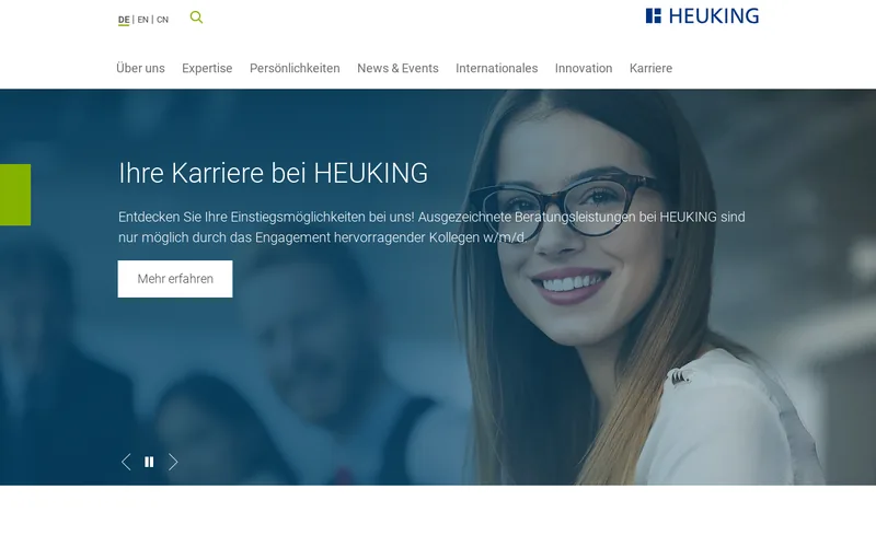 Heuking Kühn Lüer Wojtek Part GmbB website screenshot
