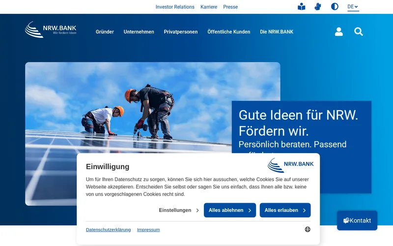NRW.BANK website screenshot