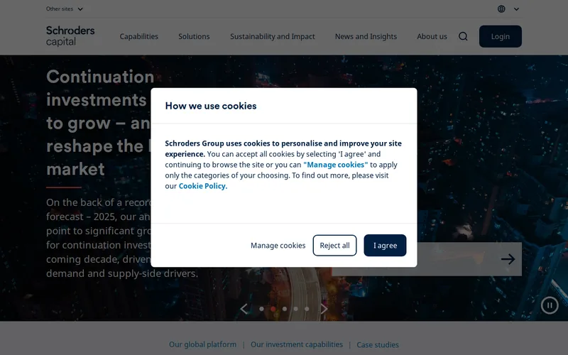 Schroders Capital Management (Switzerland) AG website screenshot