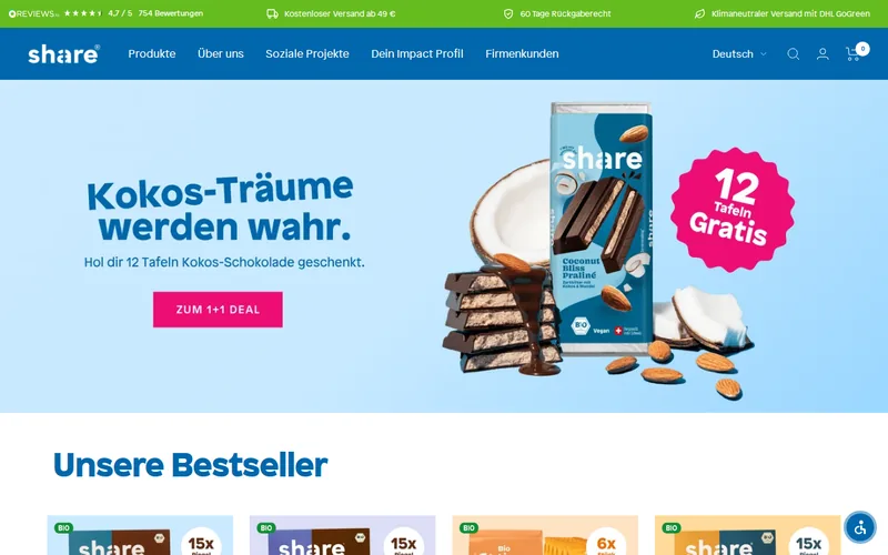 share company Beteiligungsgesellschaft mbH website screenshot