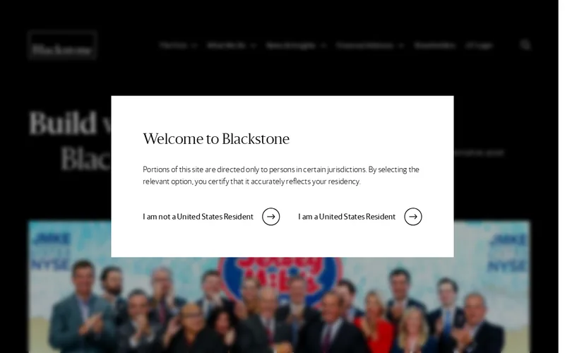 The Blackstone Group L.P. website screenshot