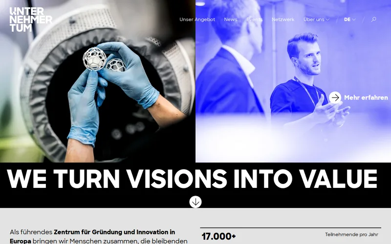 Unternehmertum Venture Capital Partners GmbH website screenshot