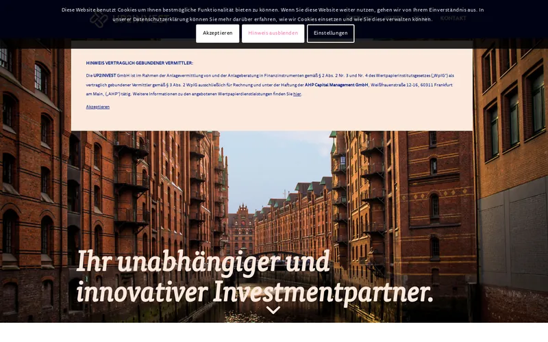 UP2INVEST website screenshot