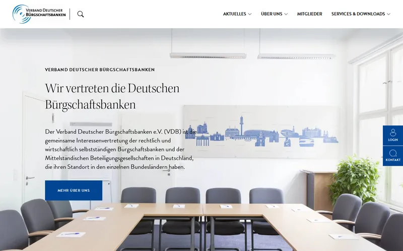 Verband Deutscher Bürgschaftsbanken e.V. (VDB) website screenshot