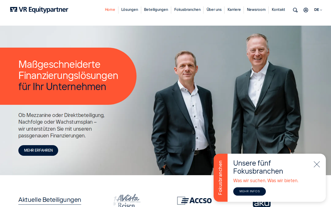 VR Equitypartner GmbH website screenshot