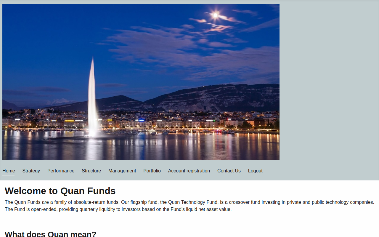 Quan Funds website screenshot