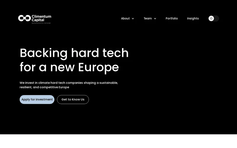 Climentum Capital website screenshot