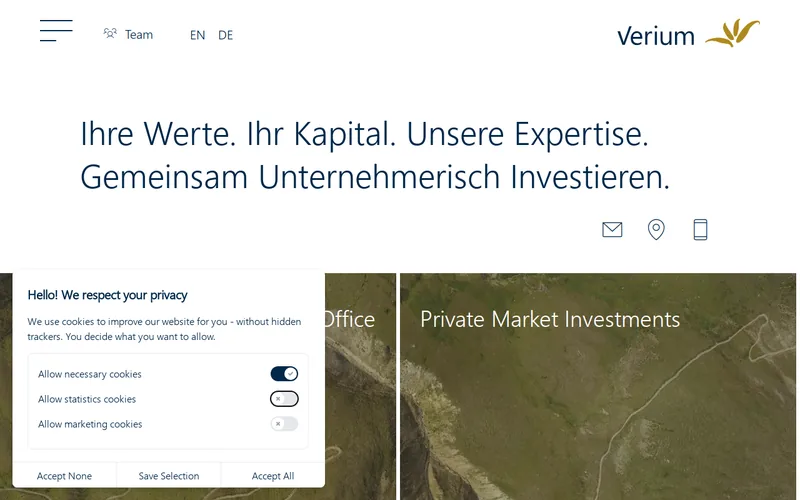 Verium AG website screenshot