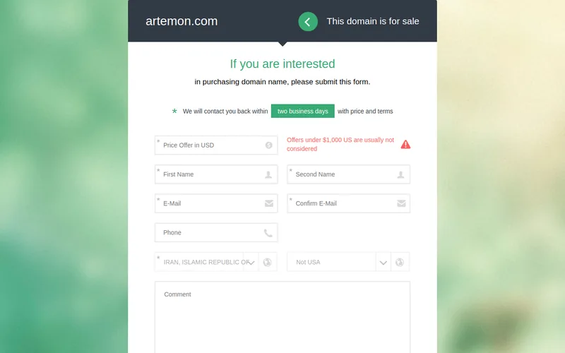 Artemon Capital Partners AG website screenshot