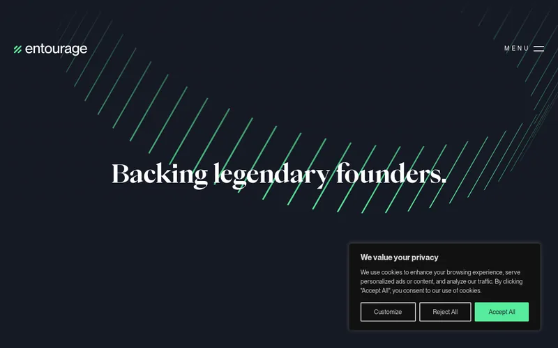 Entourage website screenshot
