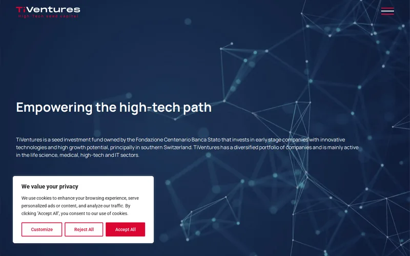TiVenture SA website screenshot