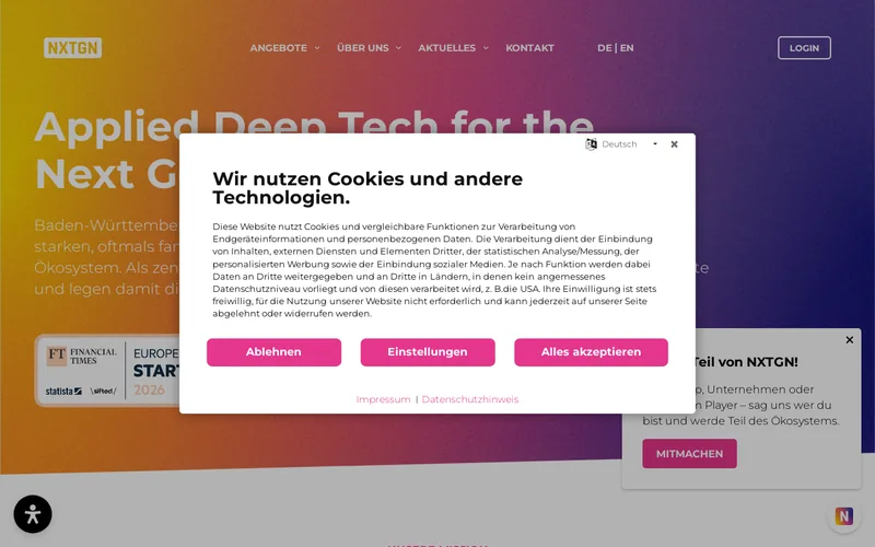 Gründermotor website screenshot