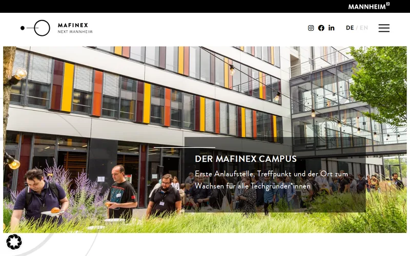 Up2B Accelerator (Next Mannheim) website screenshot