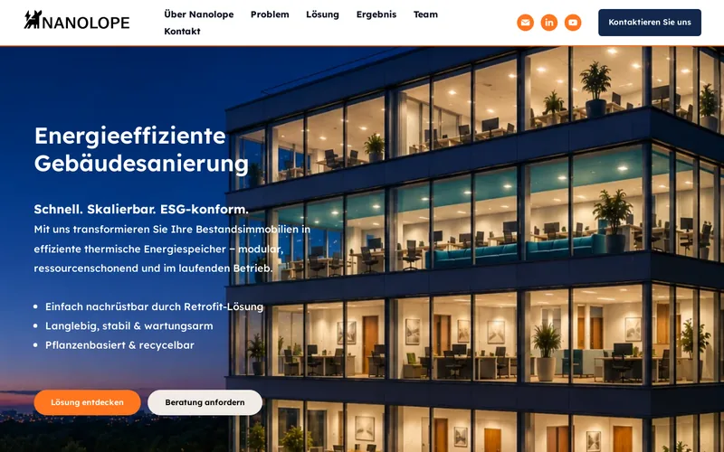 Nanolope website preview