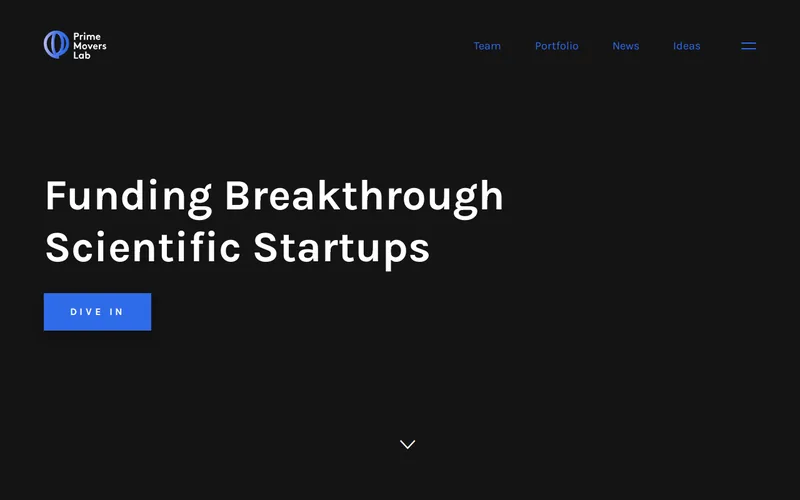 Prime Movers Lab website screenshot