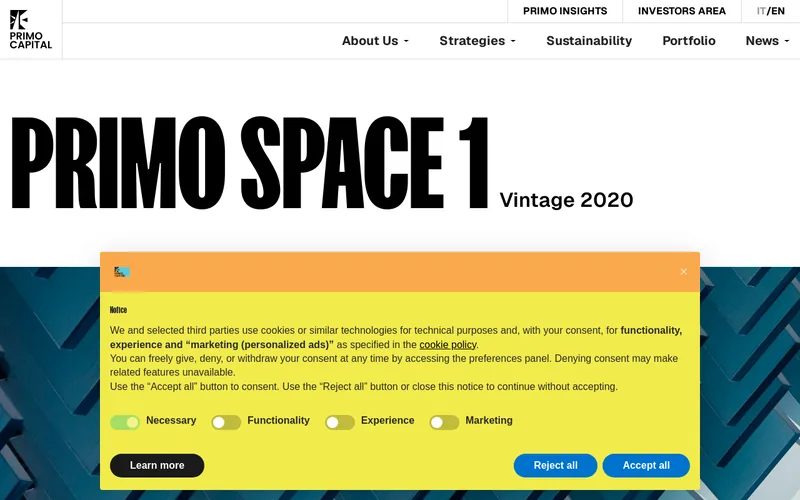 Primo Space website screenshot