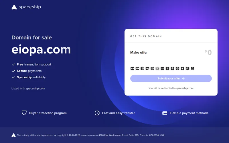 EIOPA website screenshot