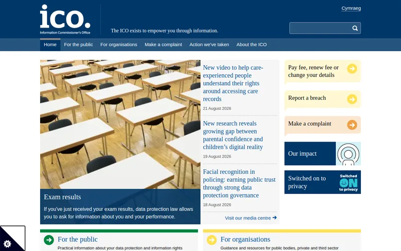 Information Commissioner's Office (ICO) website screenshot