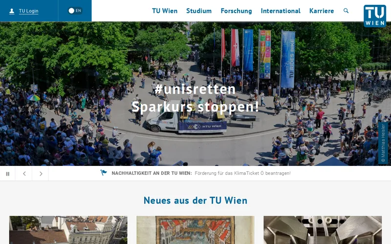 TU Wien website screenshot