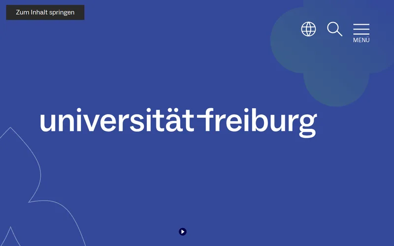 University of Freiburg website screenshot