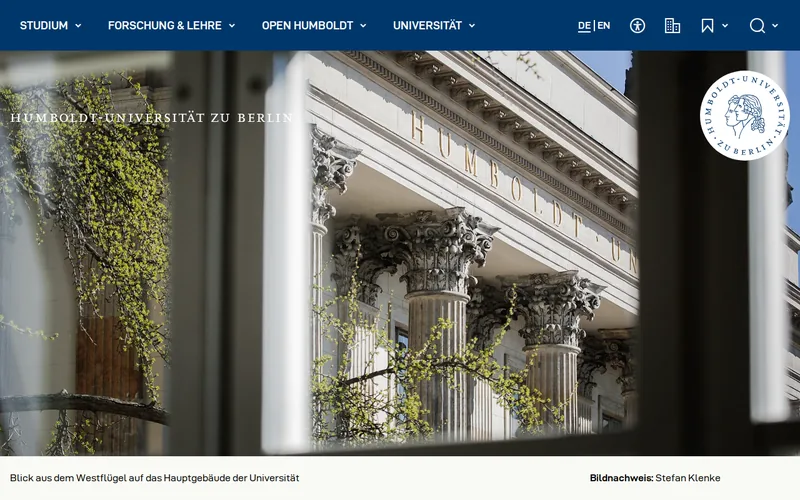 Humboldt-Universität zu Berlin website screenshot