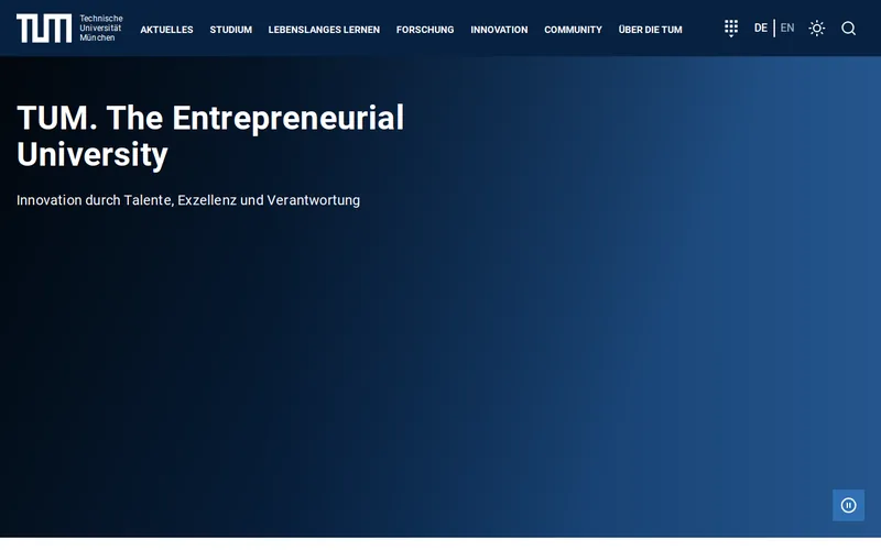 Technical University of Munich website screenshot