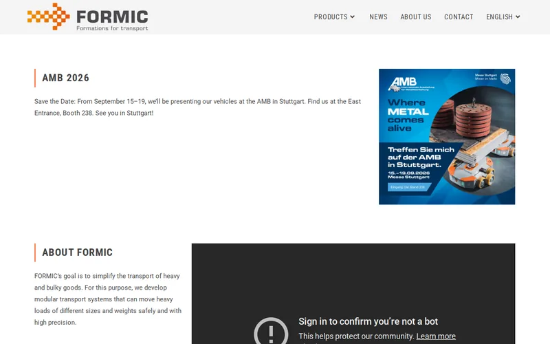 FORMIC Transportsysteme website preview