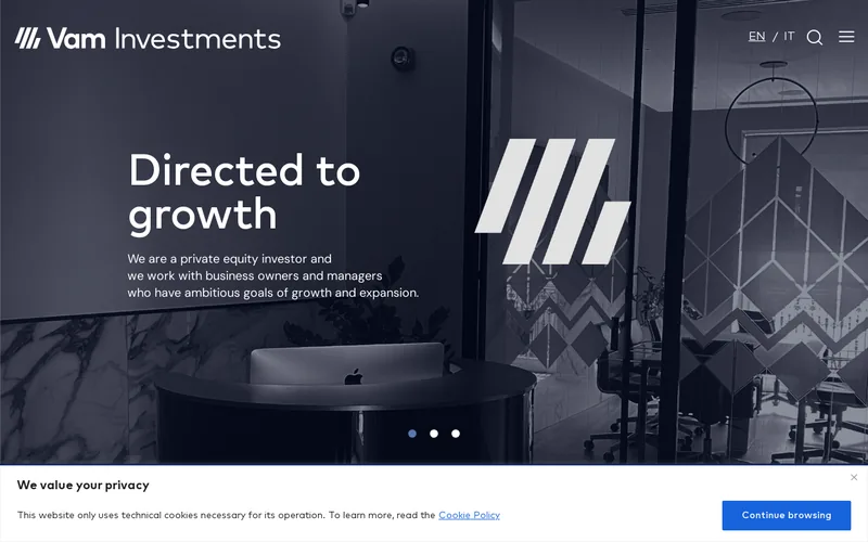 Vam Investments website screenshot
