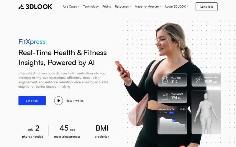 Website snapshot for 3DLOOK