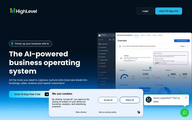 Website snapshot for HighLevel
