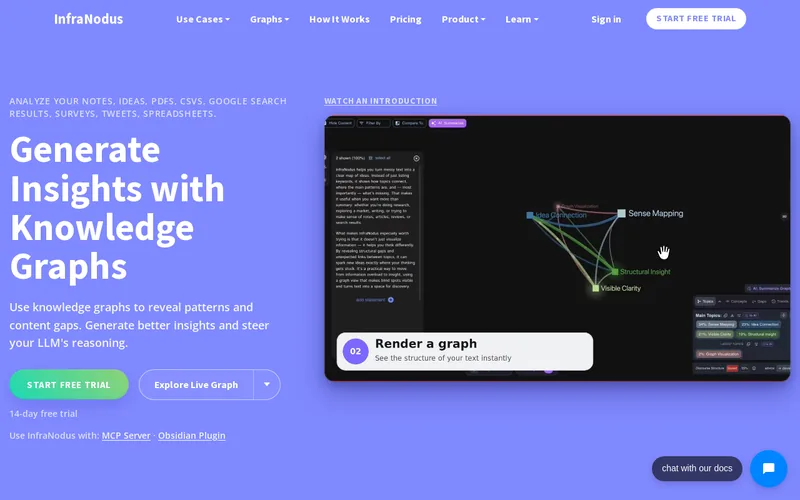 Website snapshot for InfraNodus