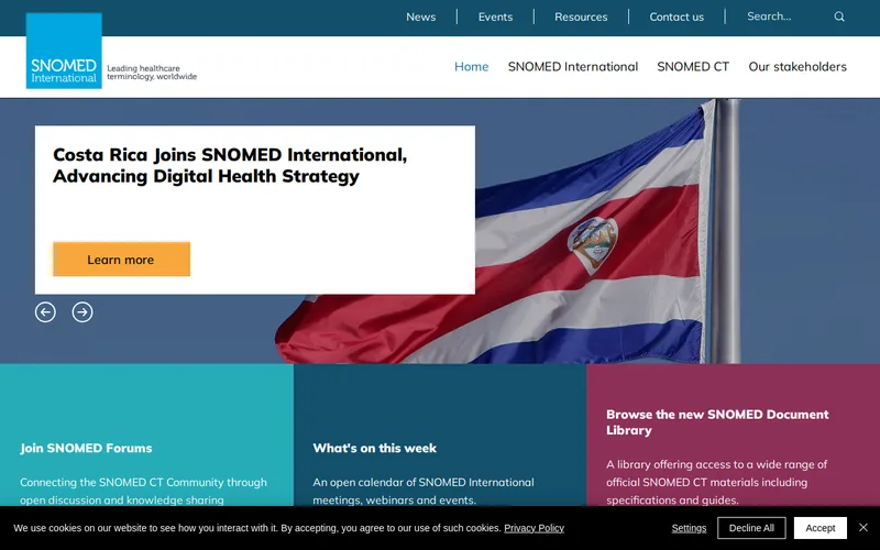 Website snapshot for SNOMED International