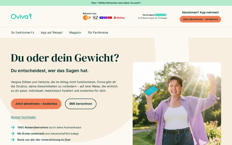 Website snapshot for Oviva