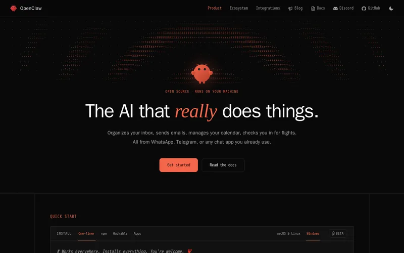 Website snapshot for OpenClaw