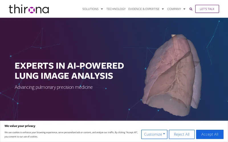 Website snapshot for Thirona