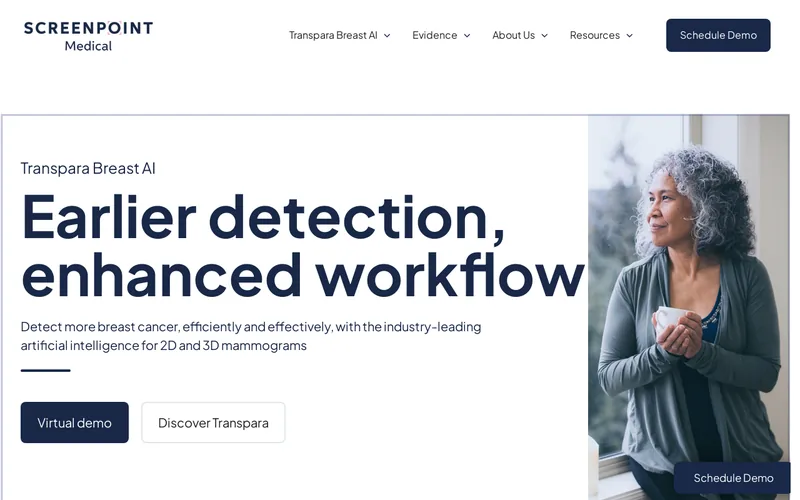 Website snapshot for ScreenPoint Medical