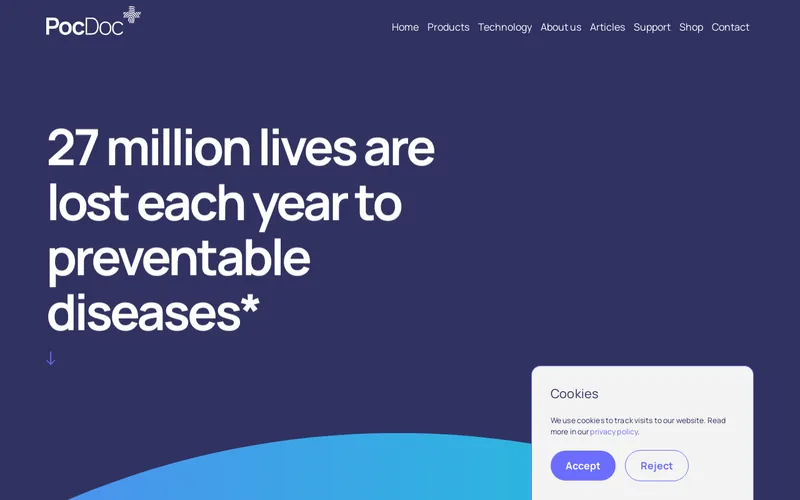 Website snapshot for PocDoc