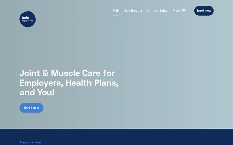 Website snapshot for Kaia Health