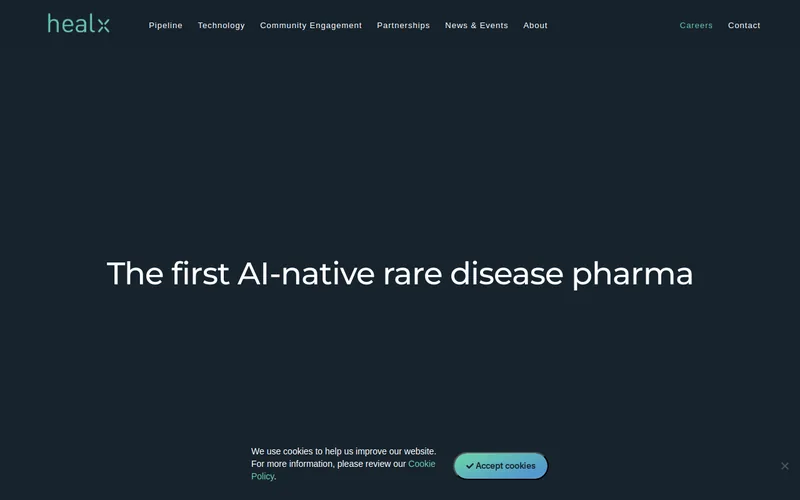 Website snapshot for Healx
