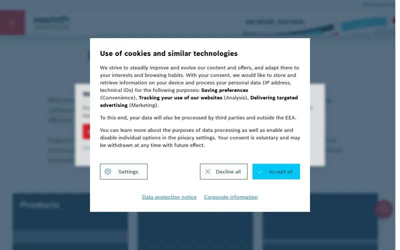 Website snapshot for Bosch Rexroth