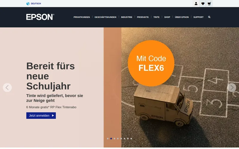 Website snapshot for Epson Europe